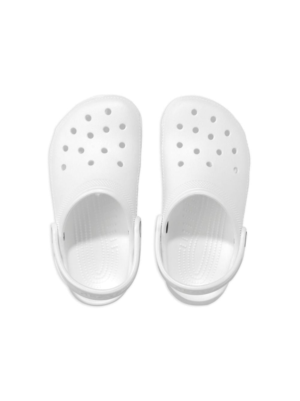 Clogs per bambini Crocs Kids bianche con cinturino posteriore - Rubino Kids