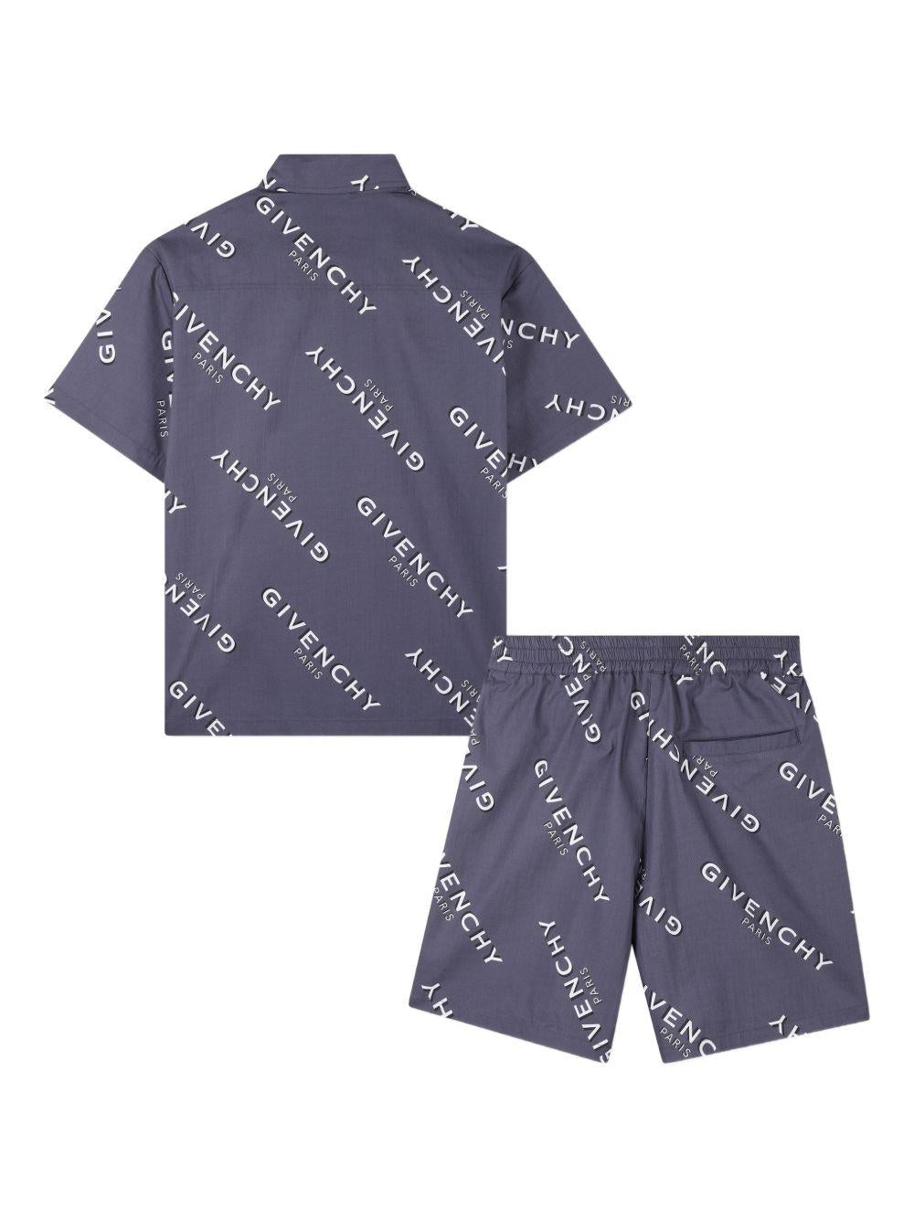 Completo 2 pezzi per bambino Givenchy Kids grigio con logo all - over - Rubino Kids