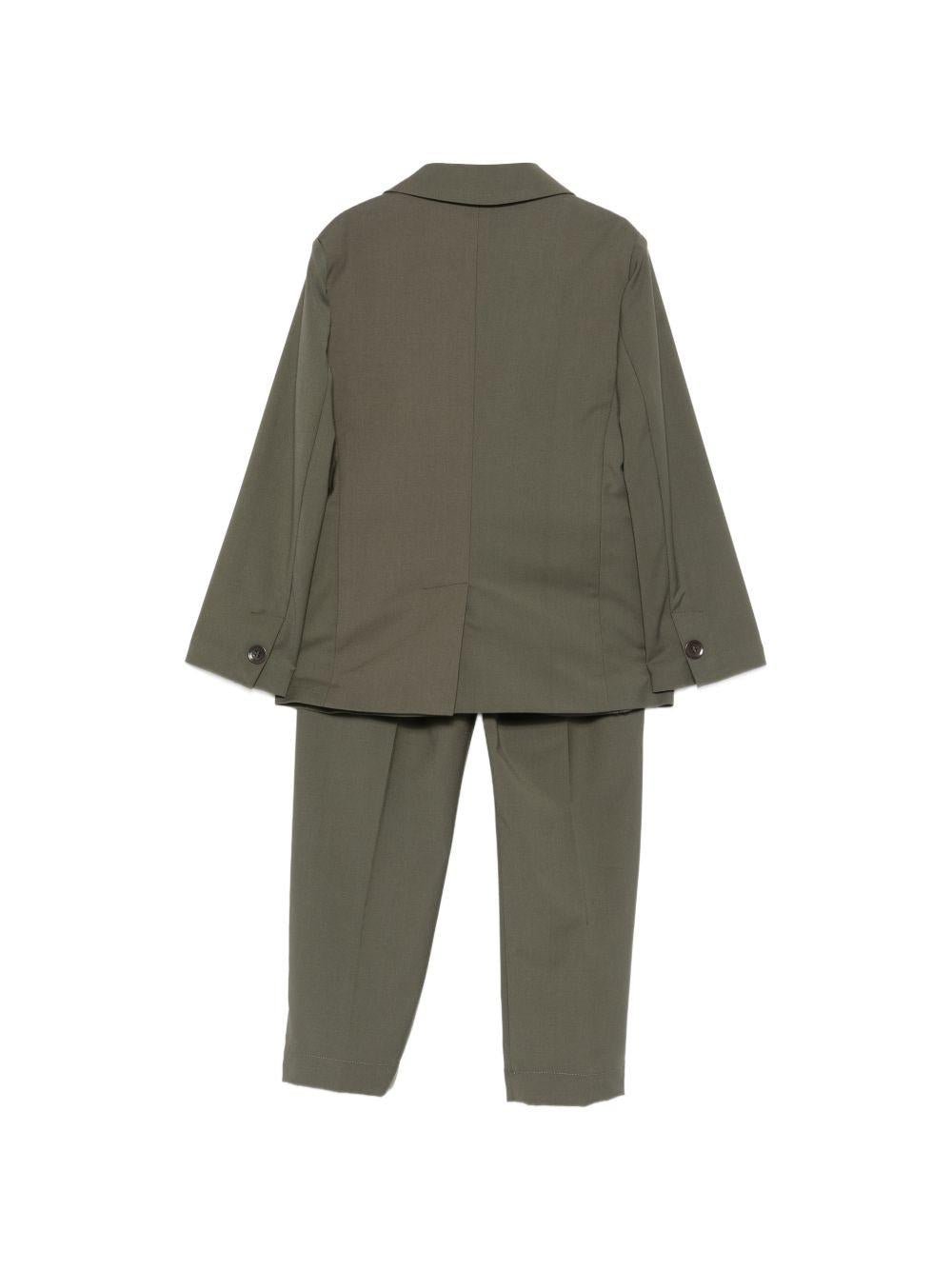 Completo a due pezzi per bambino Paola Pecora Kids verde con revers a lancia - Rubino Kids