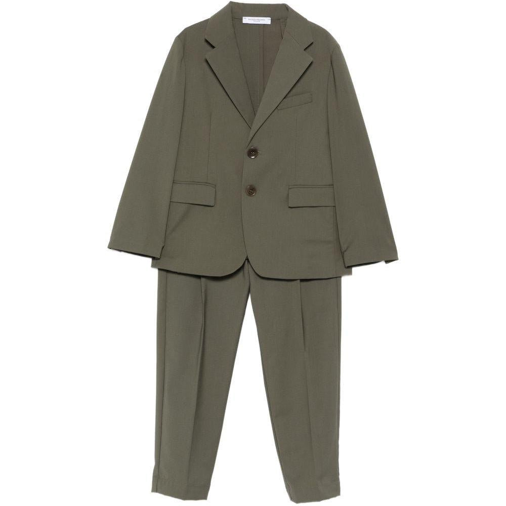 Completo a due pezzi per bambino Paola Pecora Kids verde con revers a lancia - Rubino Kids