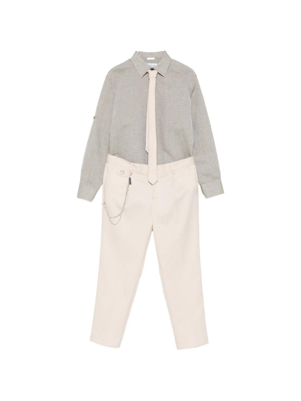 Completo confort per bambino Colorichiari beige a doppiopetto - Rubino Kids