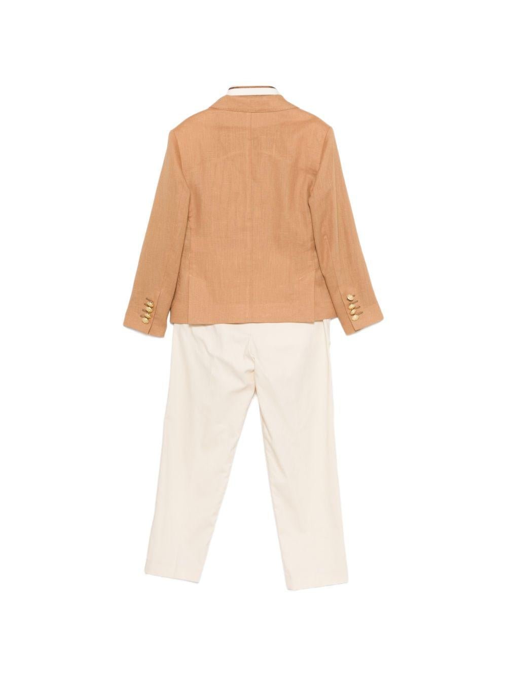 Completo per bambino Colorichiari marrone con bottoni color oro - Rubino Kids