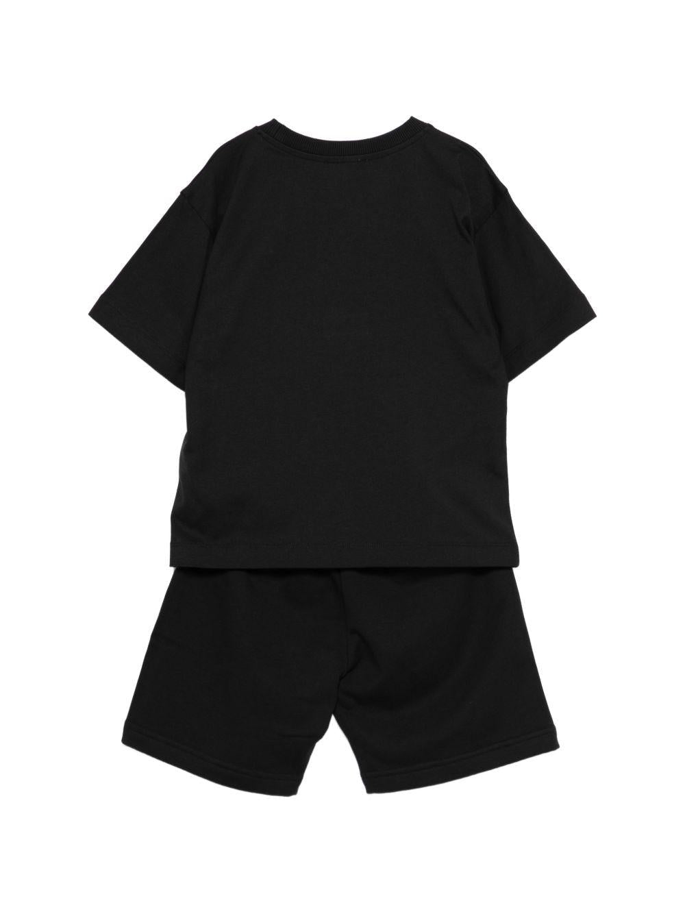 Completo per bambino Moschino Kids nero con logo sul davanti - Rubino Kids