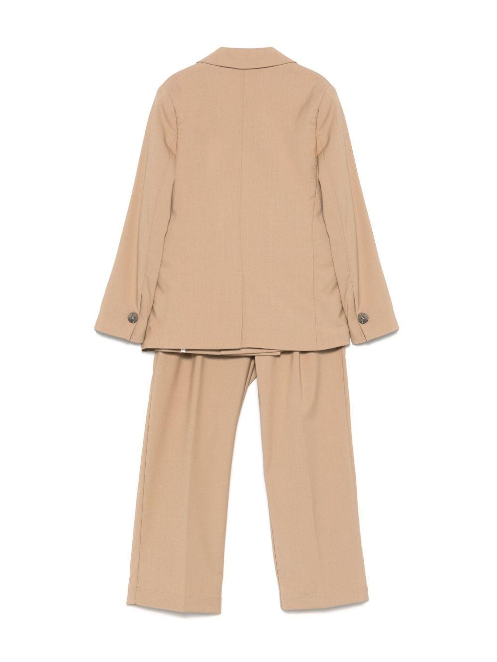 Completo per bambino Paolo Pecora Kids beige con giacca doppiopetto - Rubino Kids