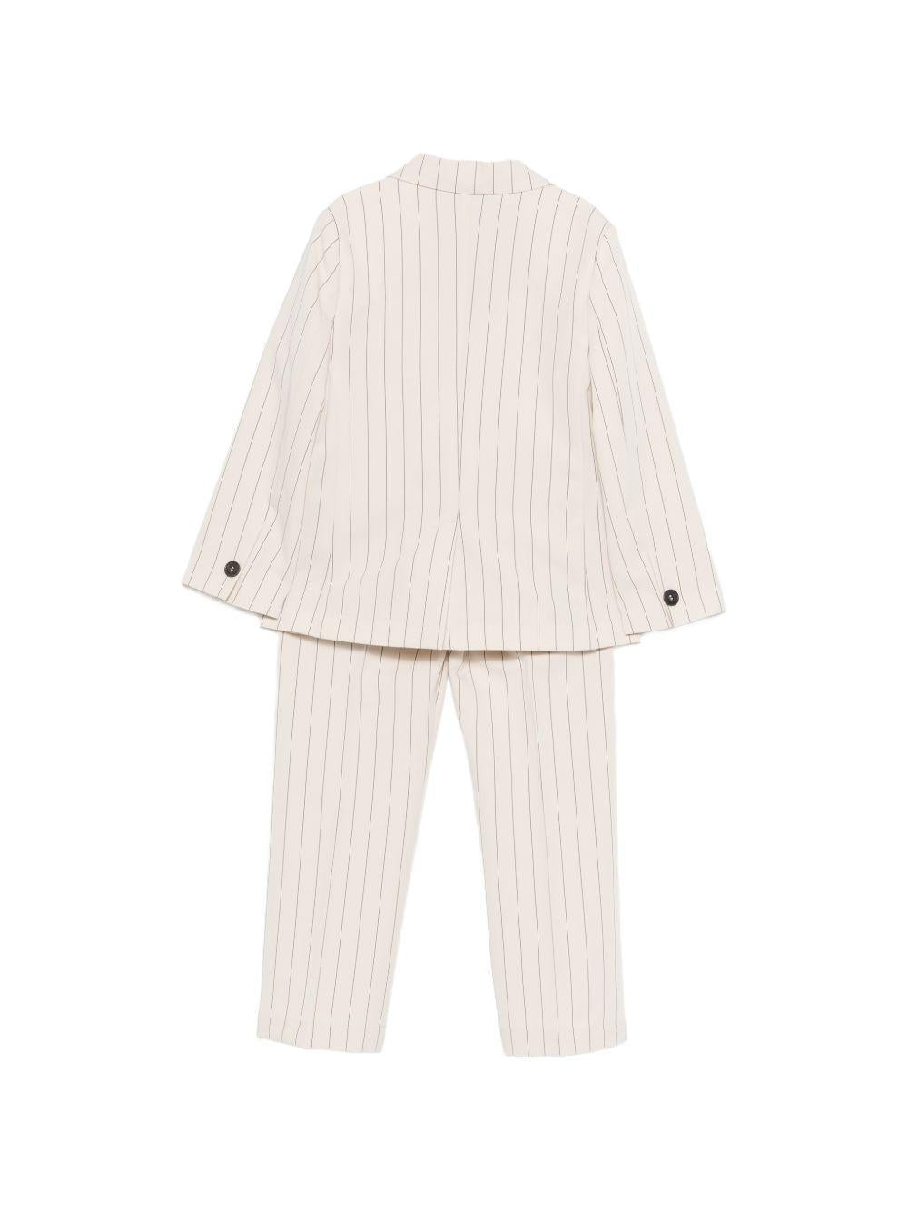 Completo per bambino Paolo Pecora Kids beige monopetto gessato - Rubino Kids