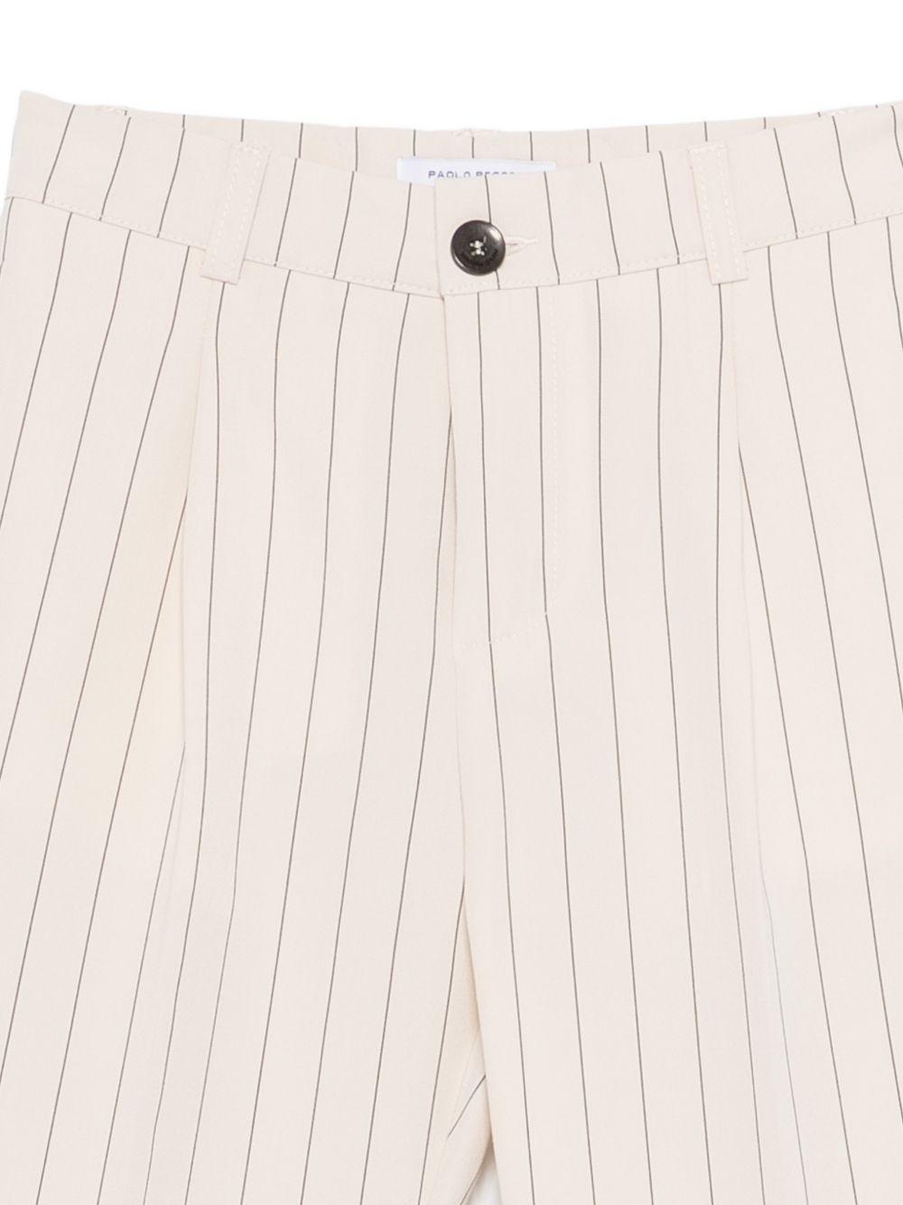 Completo per bambino Paolo Pecora Kids beige monopetto gessato - Rubino Kids