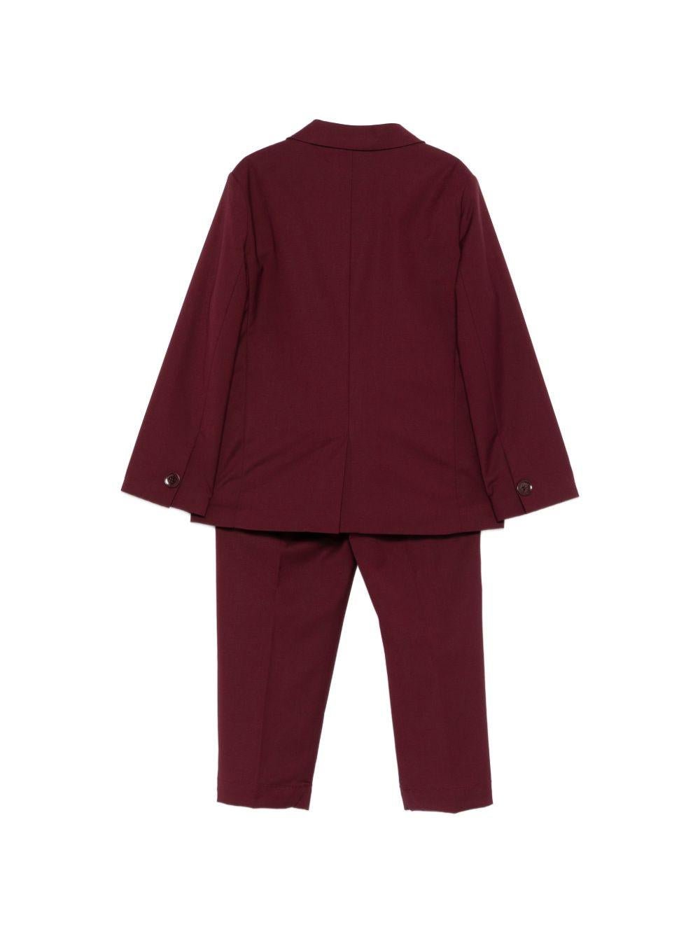 Completo per bambino Paolo Pecora Kids rosso ciliegia modello doppiopetto - Rubino Kids