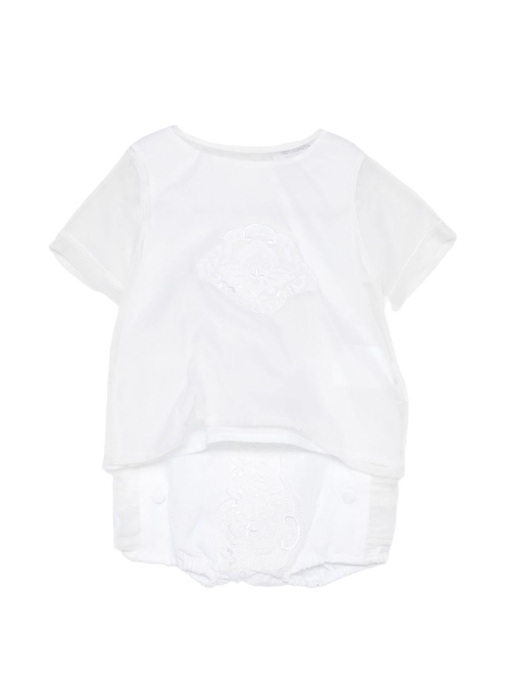 Completo per neonata Jesurum Baby bianco con ricamo sul davanti - Rubino Kids