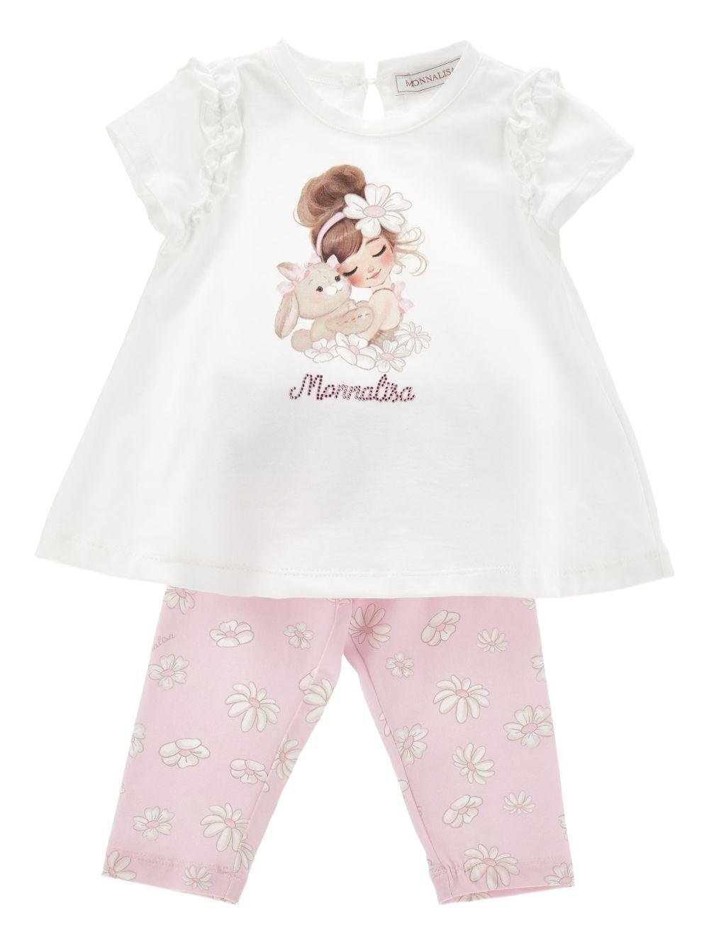 Completo per neonata Monnalisa multicolore con stampa grafica - Rubino Kids