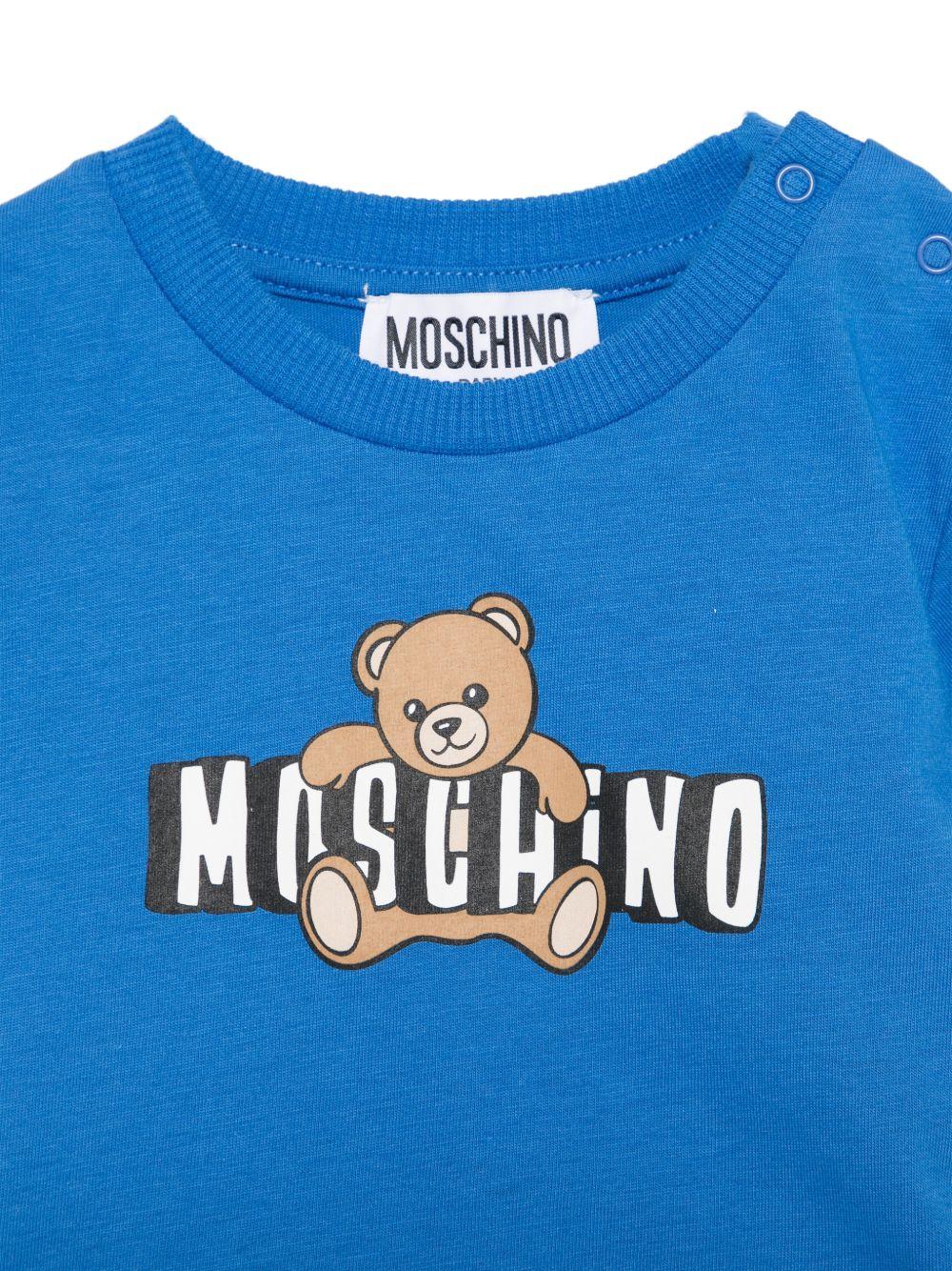 Completo per neonati Moschino Kids blu con stampa grafica Teddy Bear - Rubino Kids