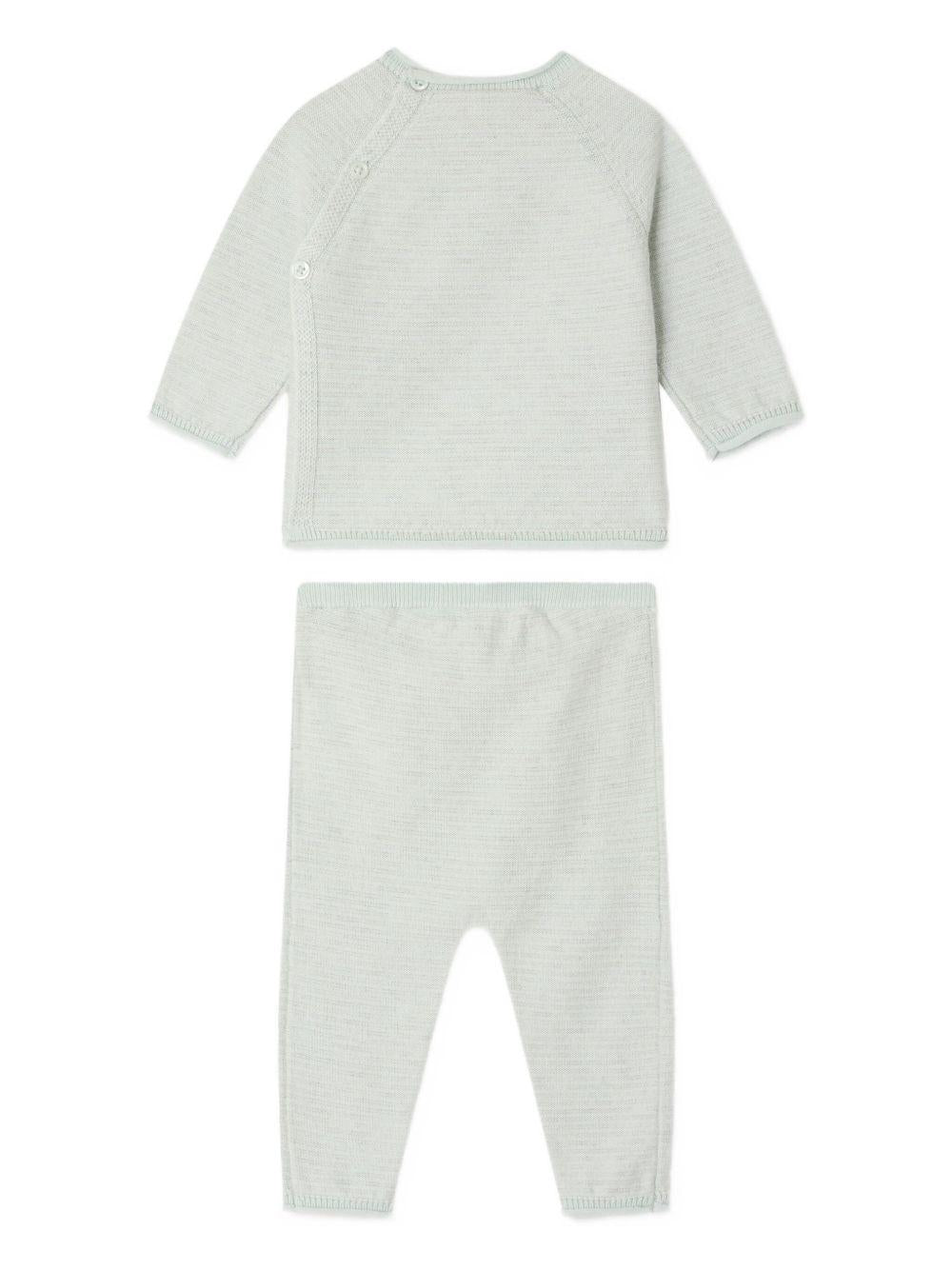 Completo per neonato Bonpoint verde a girocollo - Rubino Kids