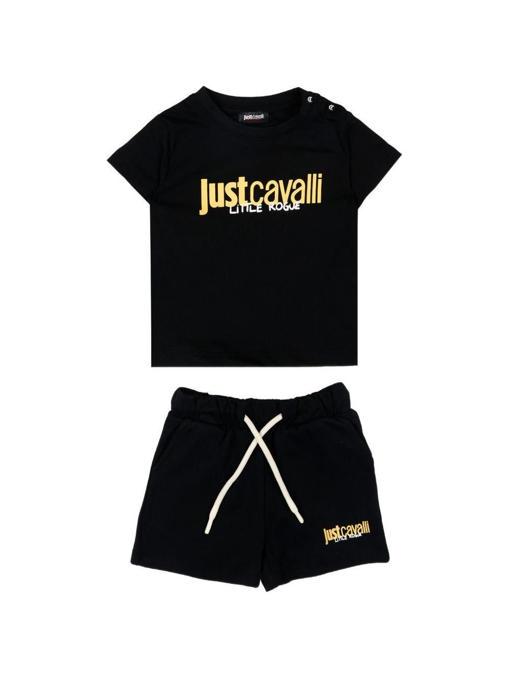 Completo per neonato Just Cavalli Kids nero con stampa grafica - Rubino Kids