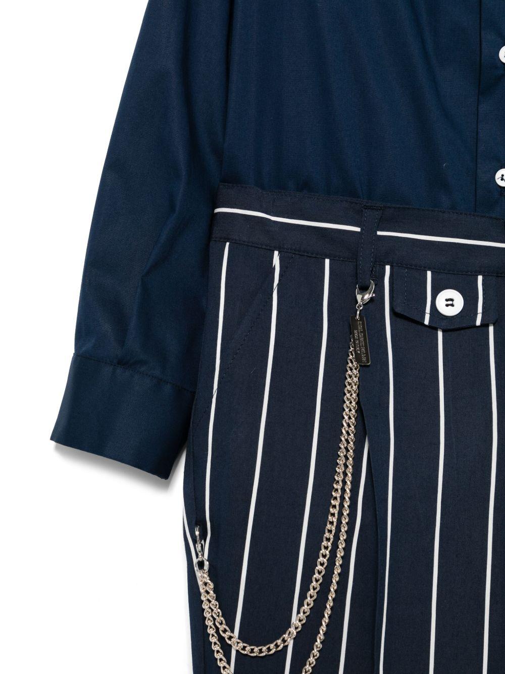 Completo tre pezzi per bambino Colorichiari blu gessato con chiusura doppiopetto - Rubino Kids