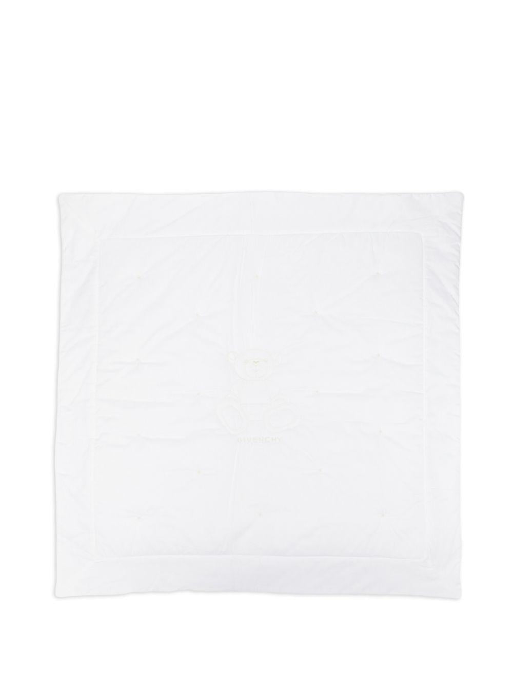 Coperta per bambini Givenchy Kids bianca con motivo orsacchiotto - Rubino Kids