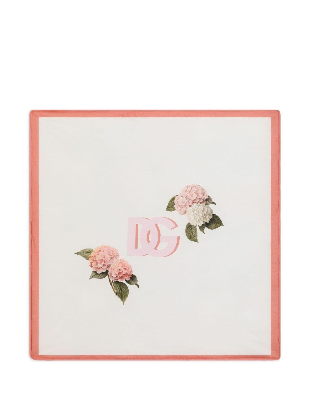 Coperta per neonata Dolce & Gabbana Kids multicolore con stampa floreale all - over - Rubino Kids