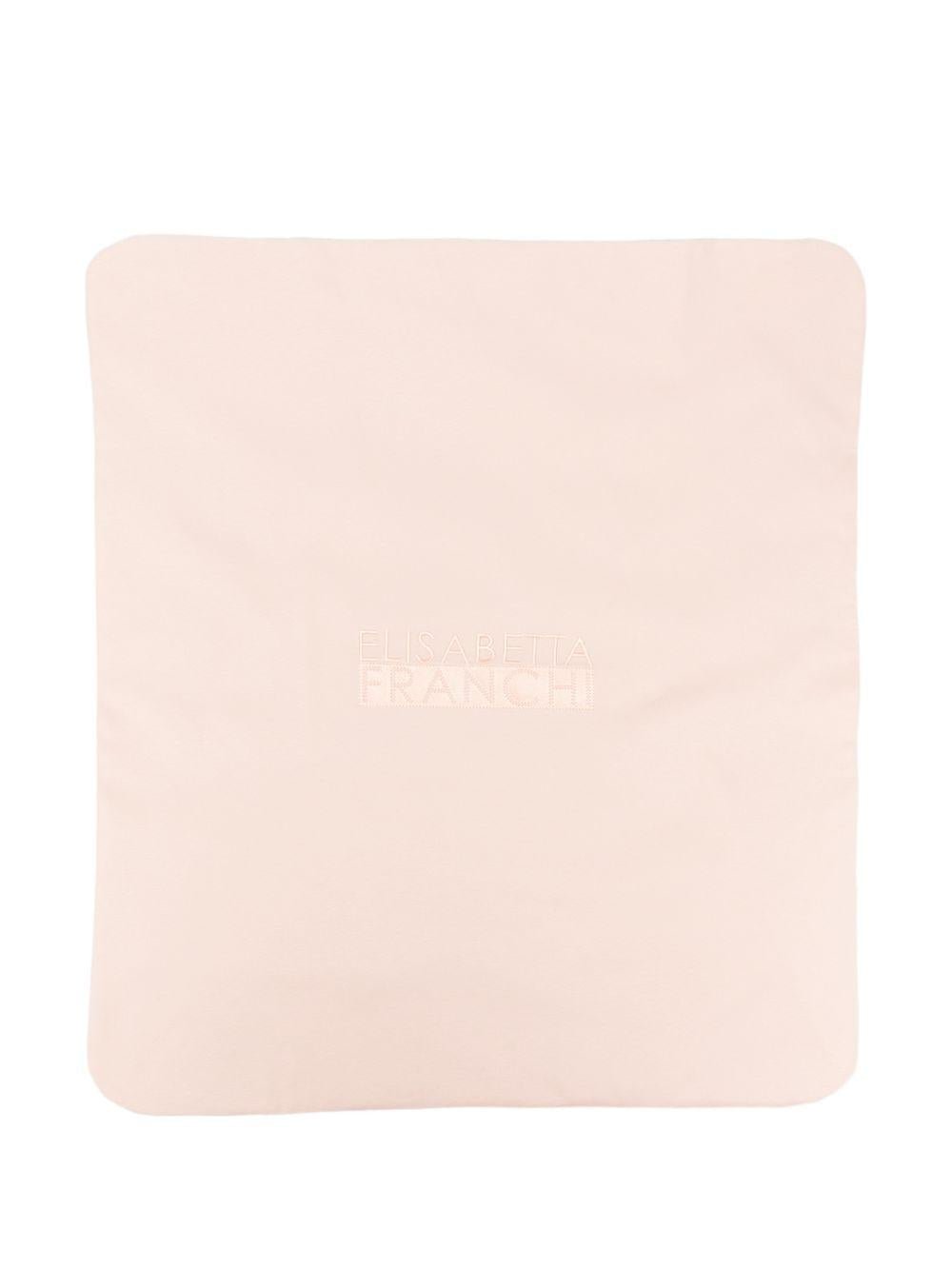 Coperta per neonata Elisabetta Franchi La Mia Bambina rosa con logo ricamato - Rubino Kids