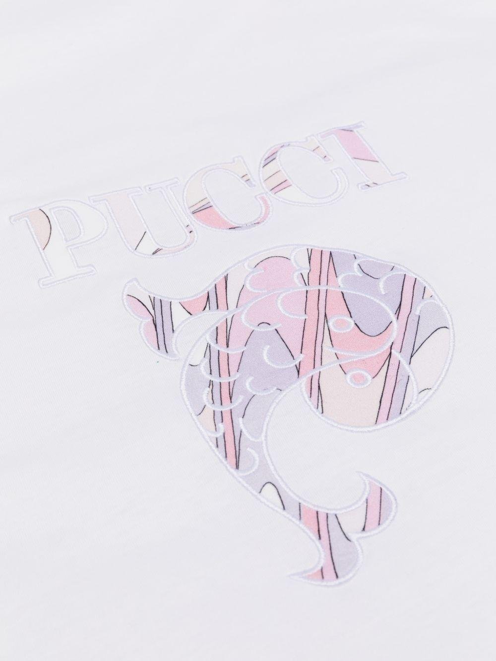 Coperta per neonata Emilio Pucci Junior bianca con rifinitura con ruches - Rubino Kids