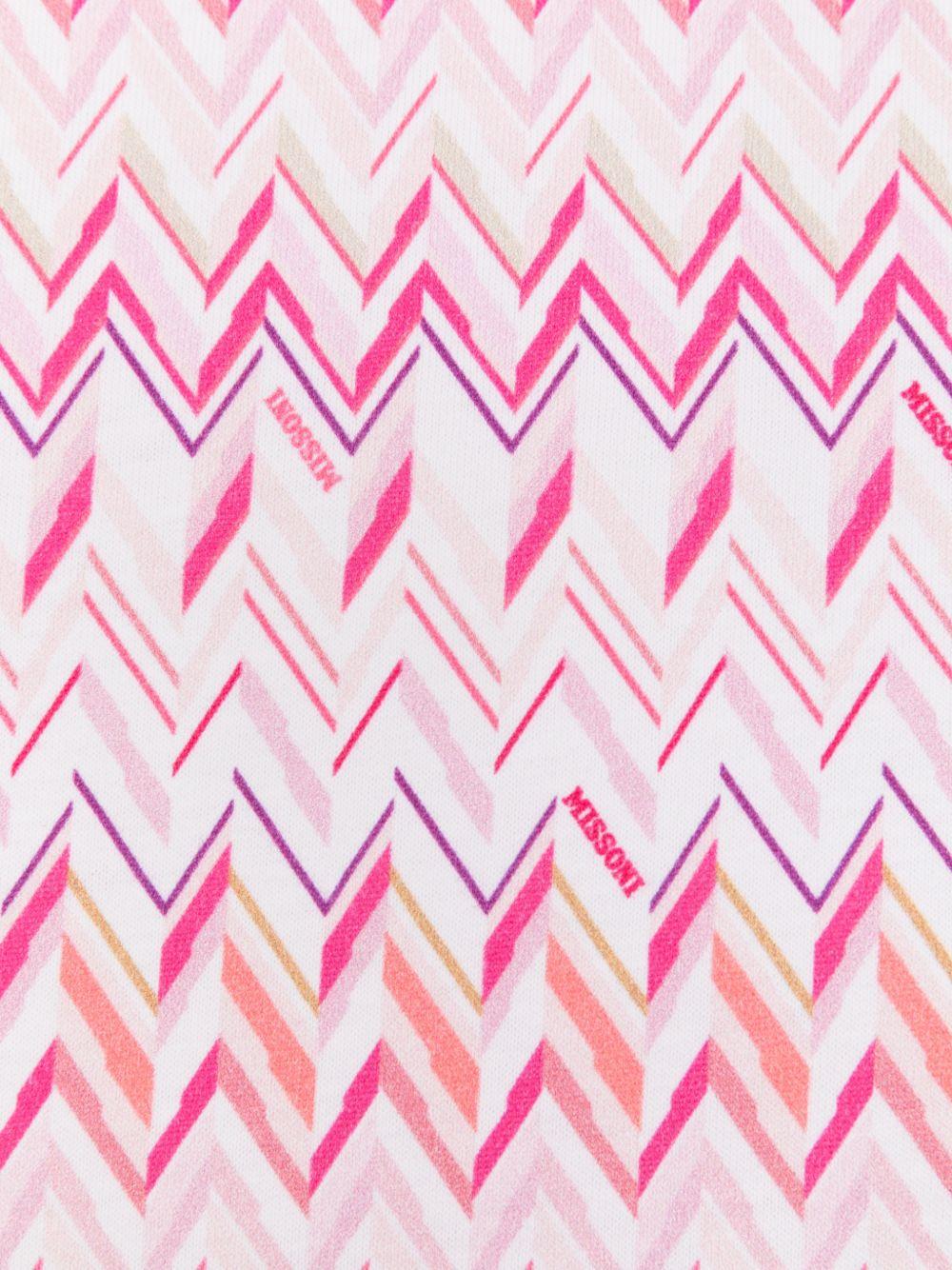 Coperta per neonata Missoni Kids rosa con motivo a zigzag - Rubino Kids
