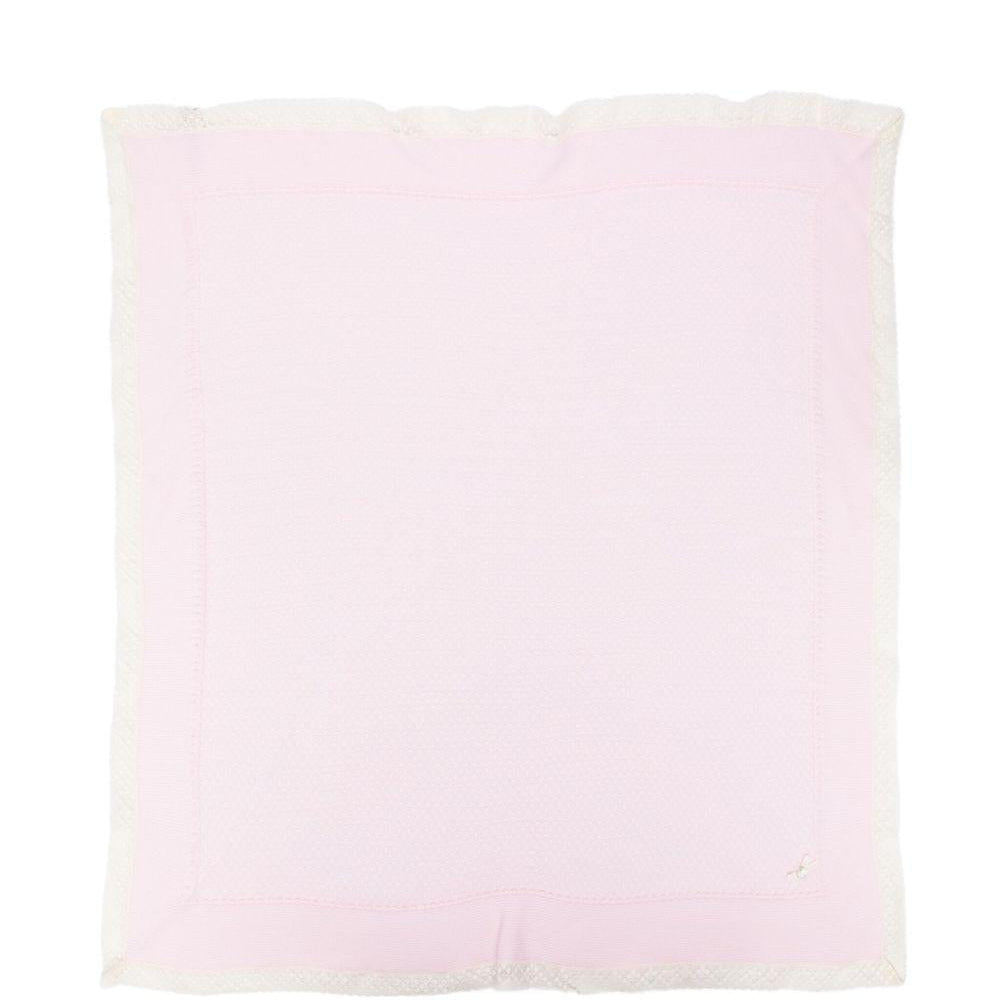 Coperta per neonata Paz Rodríguez rosa con logo ricamato - Rubino Kids