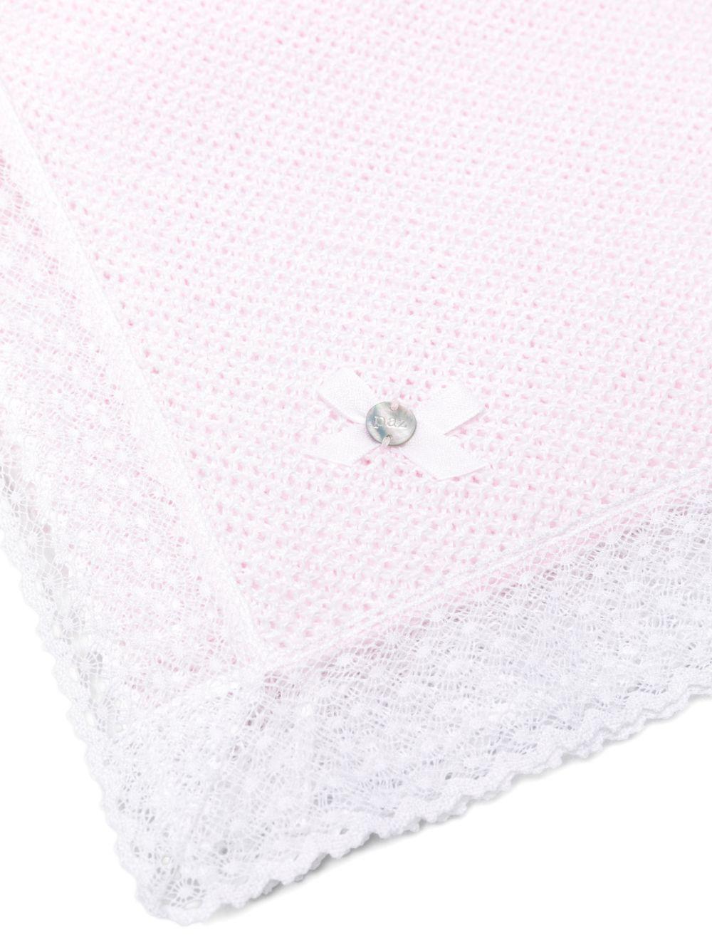 Coperta per neonata Paz Rodriguez rosa con pizzo Paz V26 - Rubino Kids