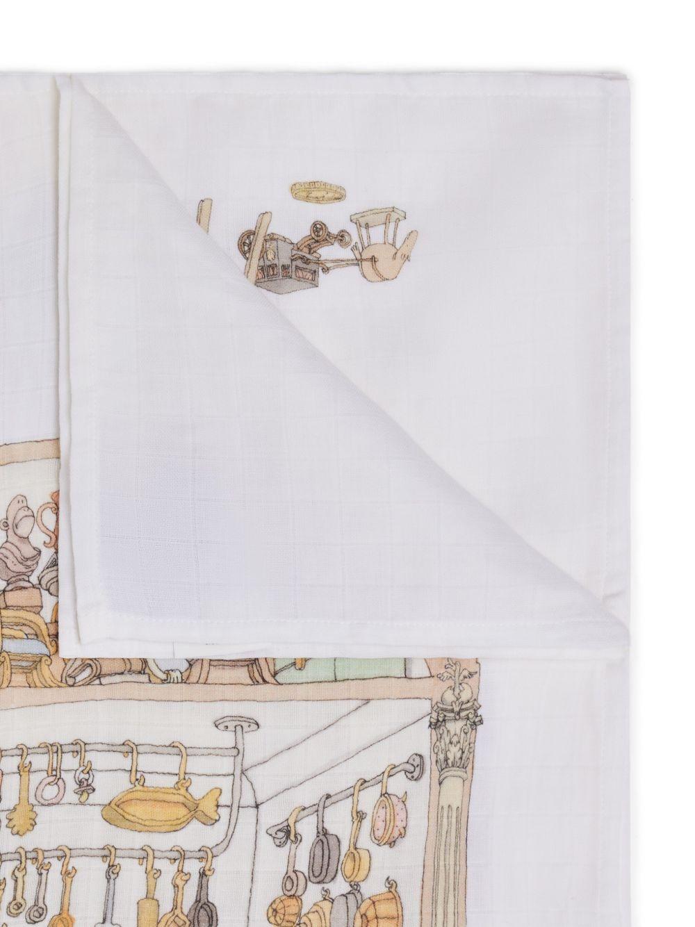 Coperta per neonati Atelier Choux multicolore con stampa illustrazione - Rubino Kids