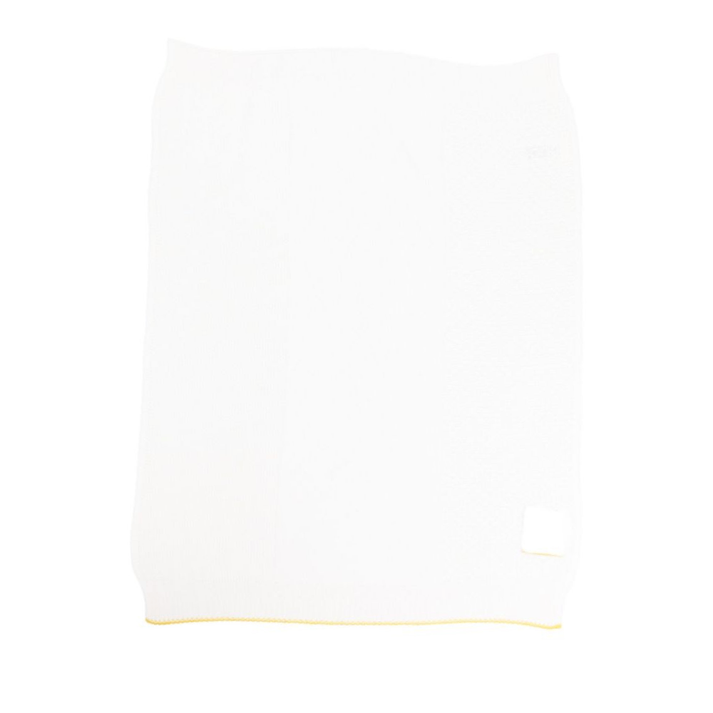 Coperta per neonati Gensami Kids bianca con rifinitura gialle - Rubino Kids