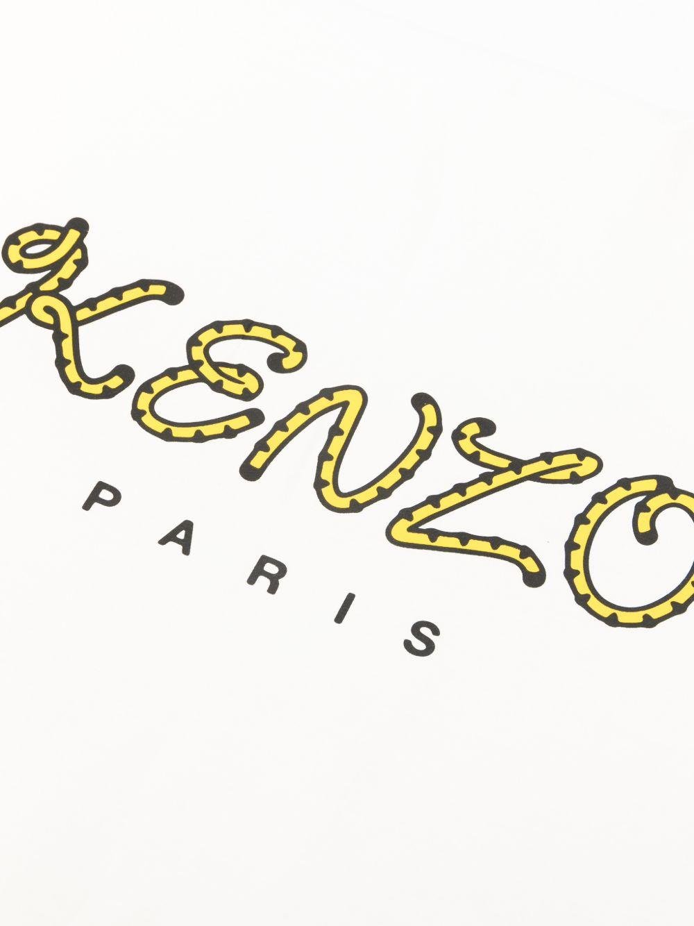 Coperta per neonati Kenzo Kids bianca con logo tigrato - Rubino Kids