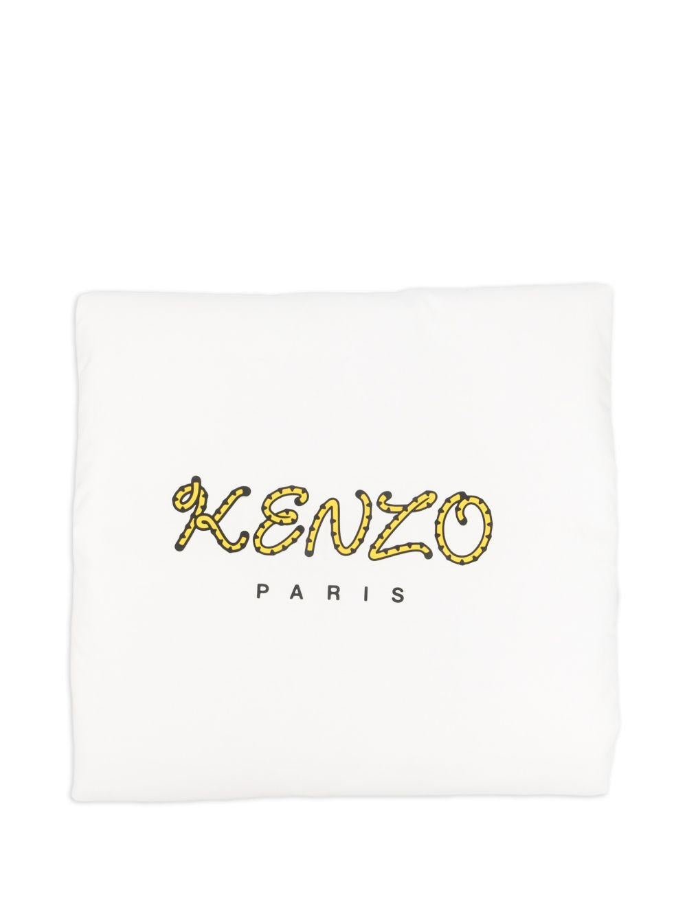 Coperta per neonati Kenzo Kids bianca con logo tigrato - Rubino Kids