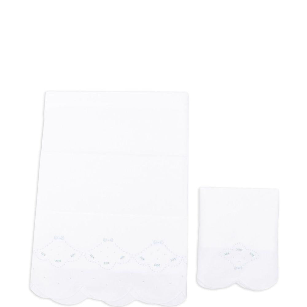 Coperta per neonati Mariella Ferrari bianca con bordo smerlato - Rubino Kids