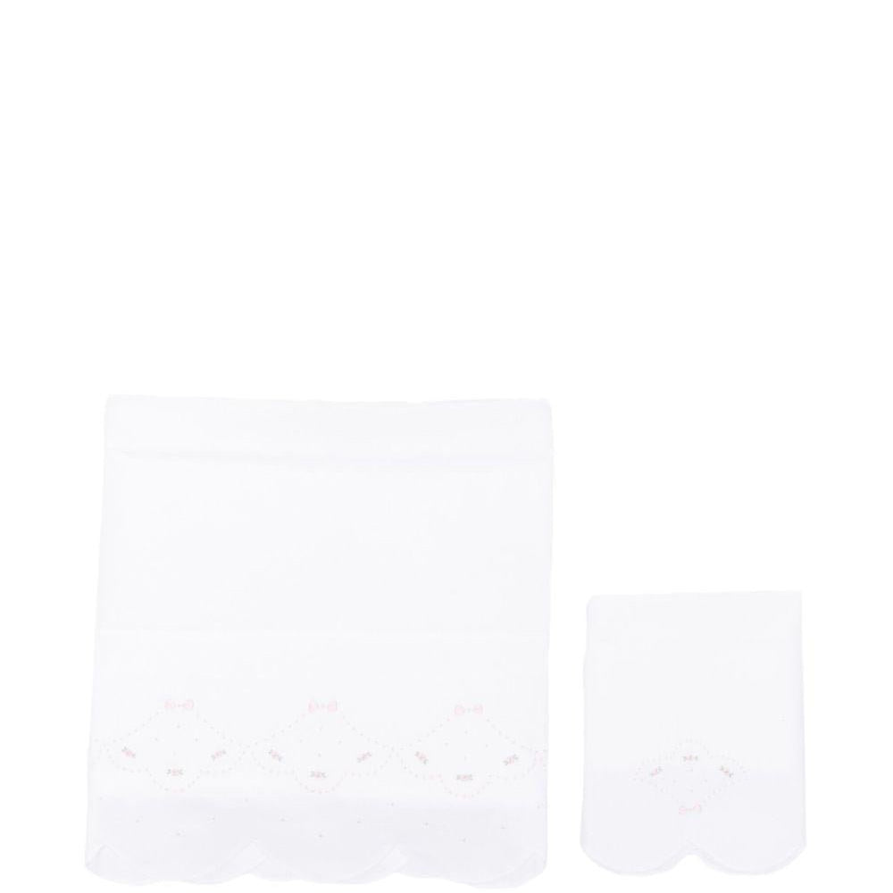 Coperta per neonati Mariella Ferrari bianca con bordo smerlato - Rubino Kids