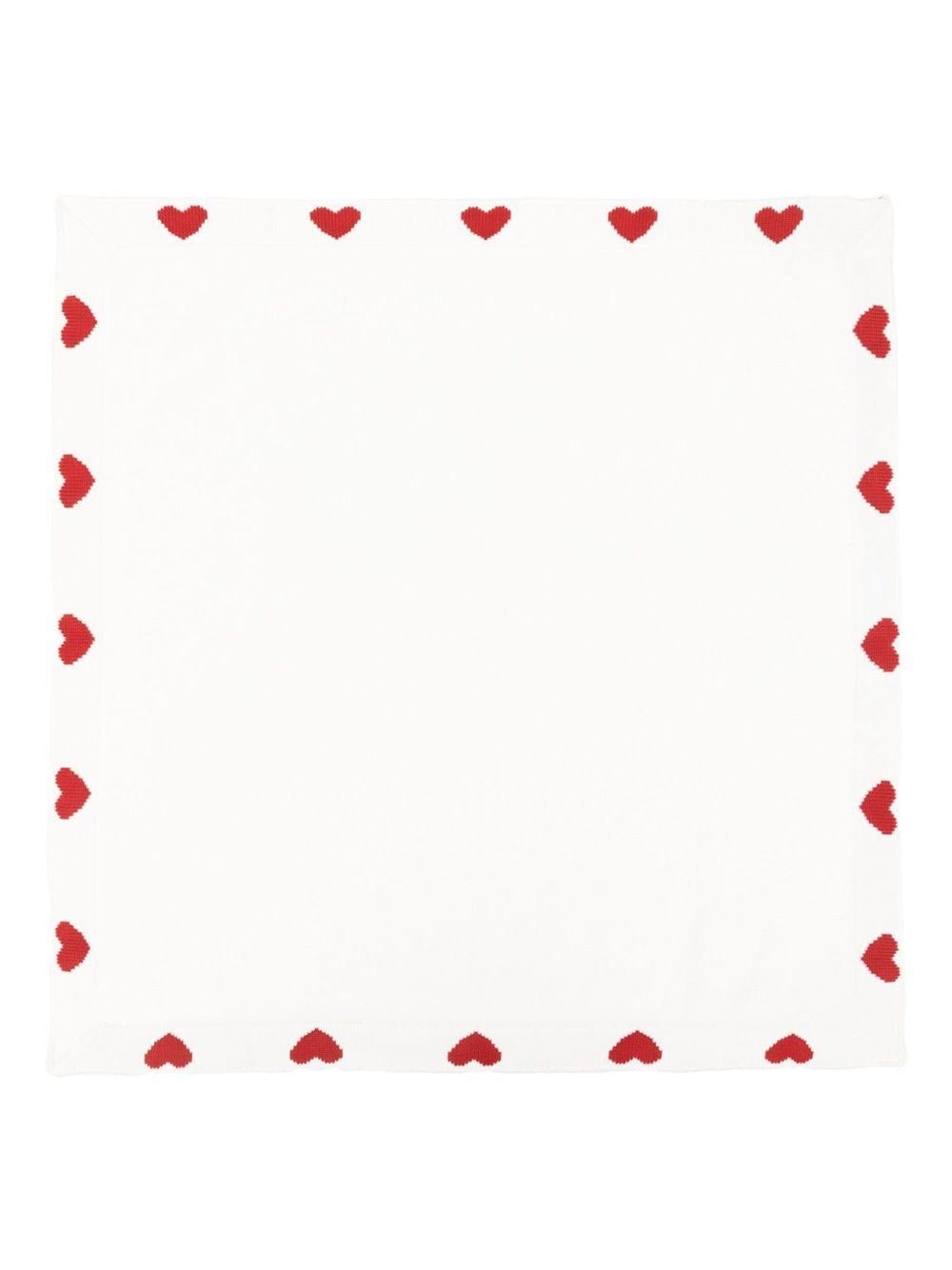 Coperta per neonati Petit Bateau bianca con motivo a cuore - Rubino Kids