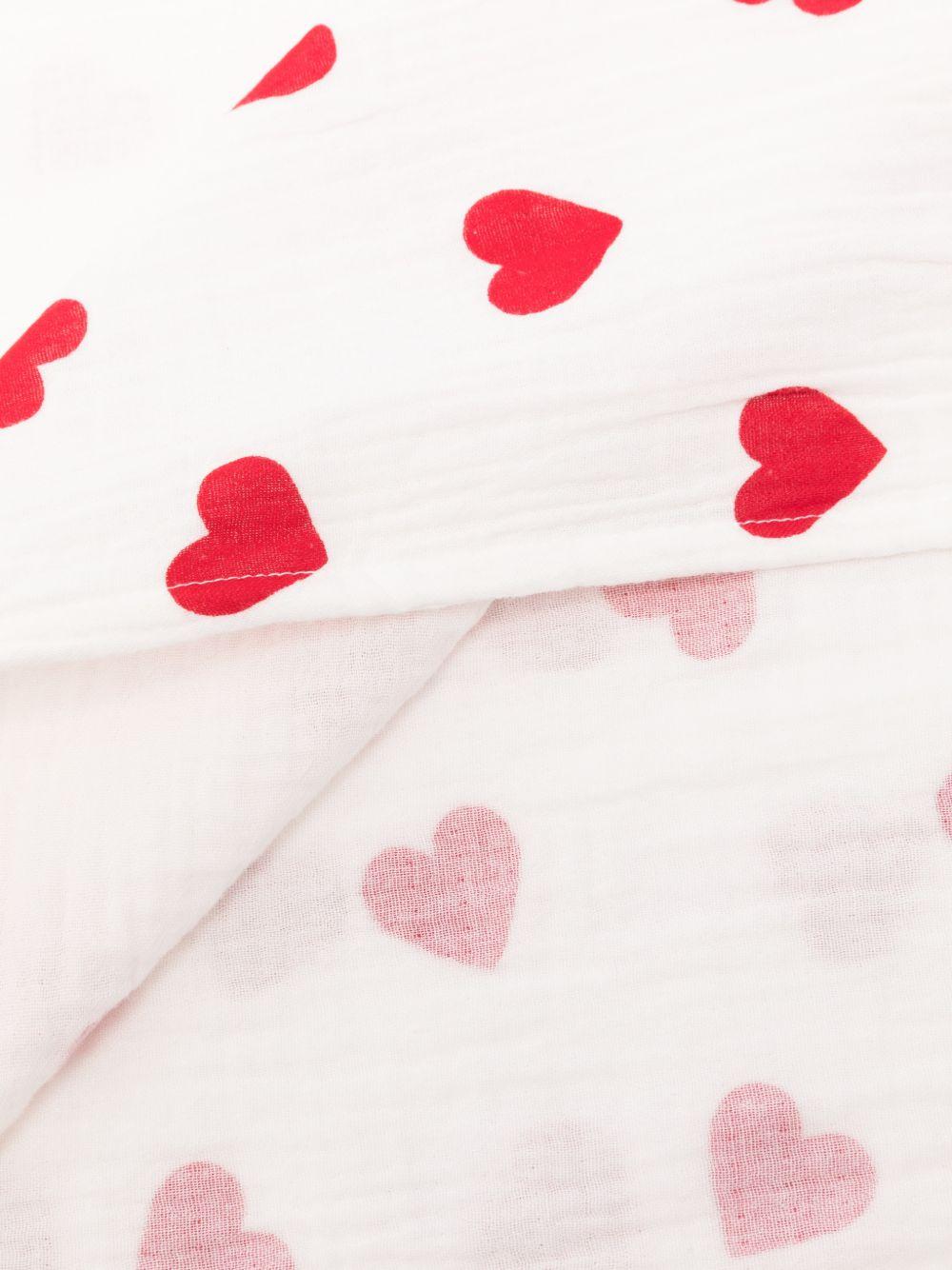 Coperta per neonati Petit Bateau bianca con stampa a cuori all - over - Rubino Kids