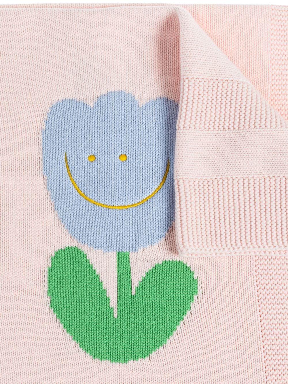 Coperta per neonati Stella McCartney Kids rosa con ricamo a fiori - Rubino Kids