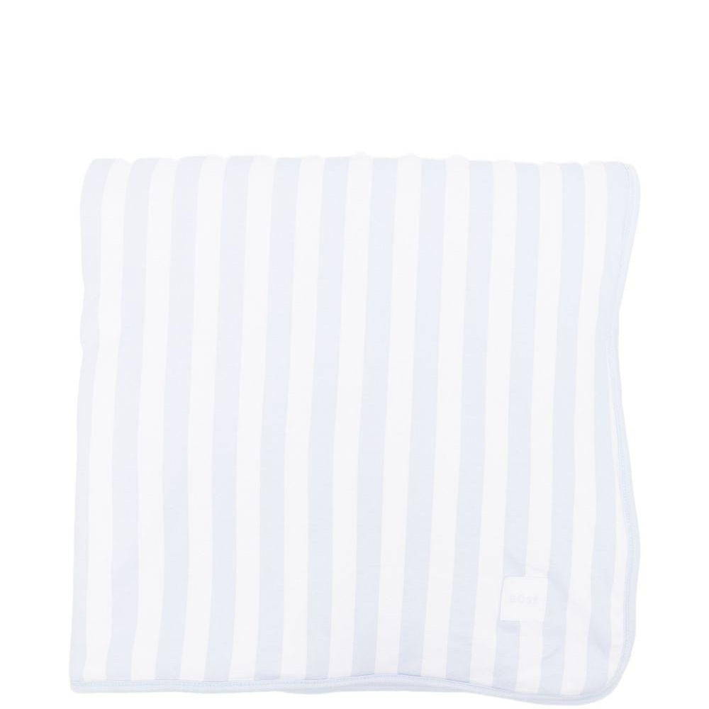 Coperta per neonato Boss Kids azzurra con design a righe - Rubino Kids