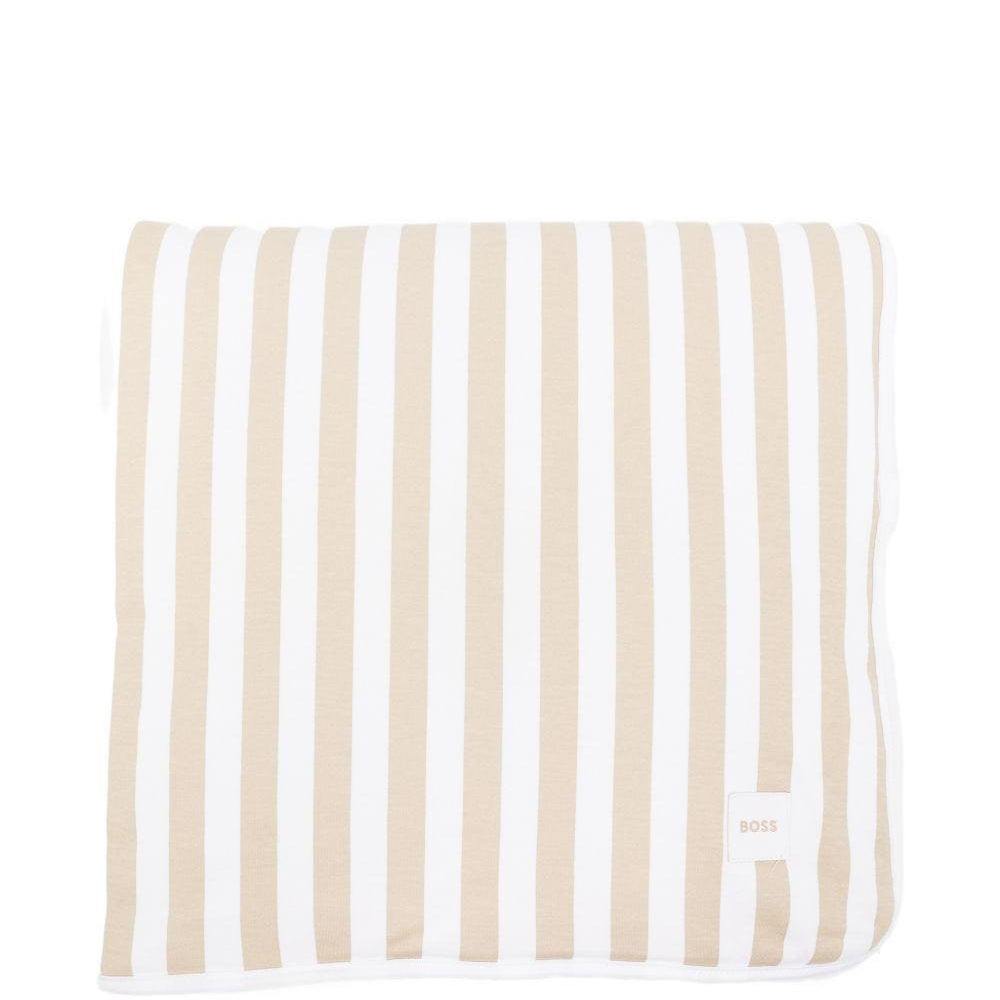 Coperta per neonato Boss Kids beige con design a righe - Rubino Kids