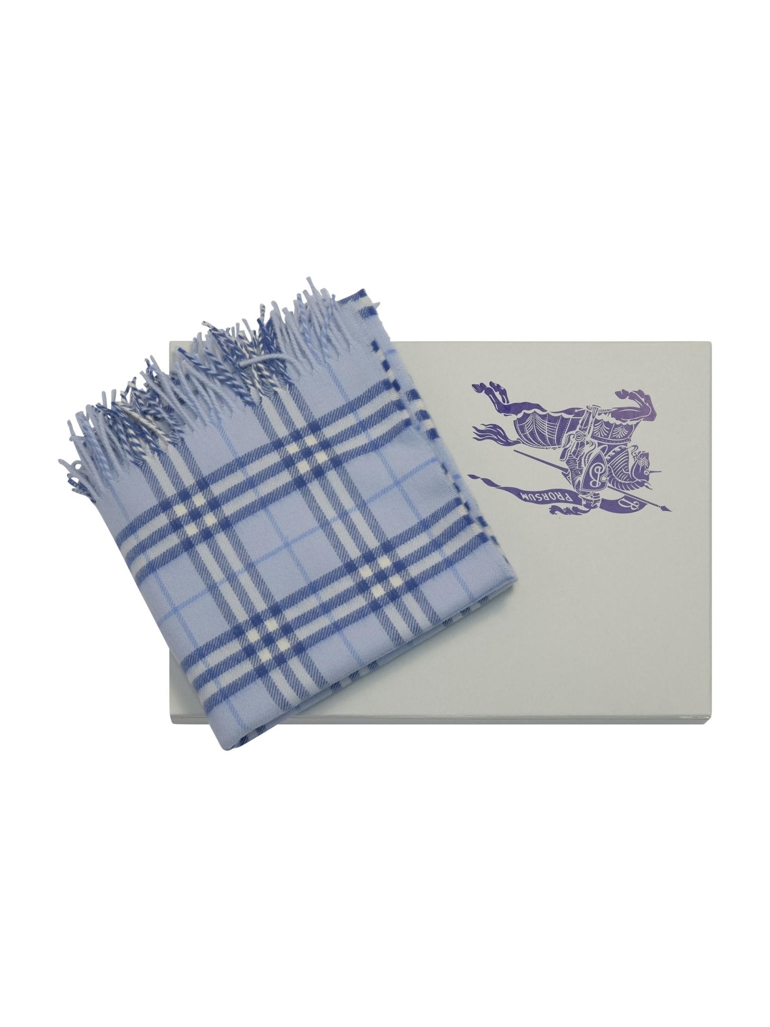 Coperta per neonato Burberry Kids azzurra con motivo a quadri - Rubino Kids