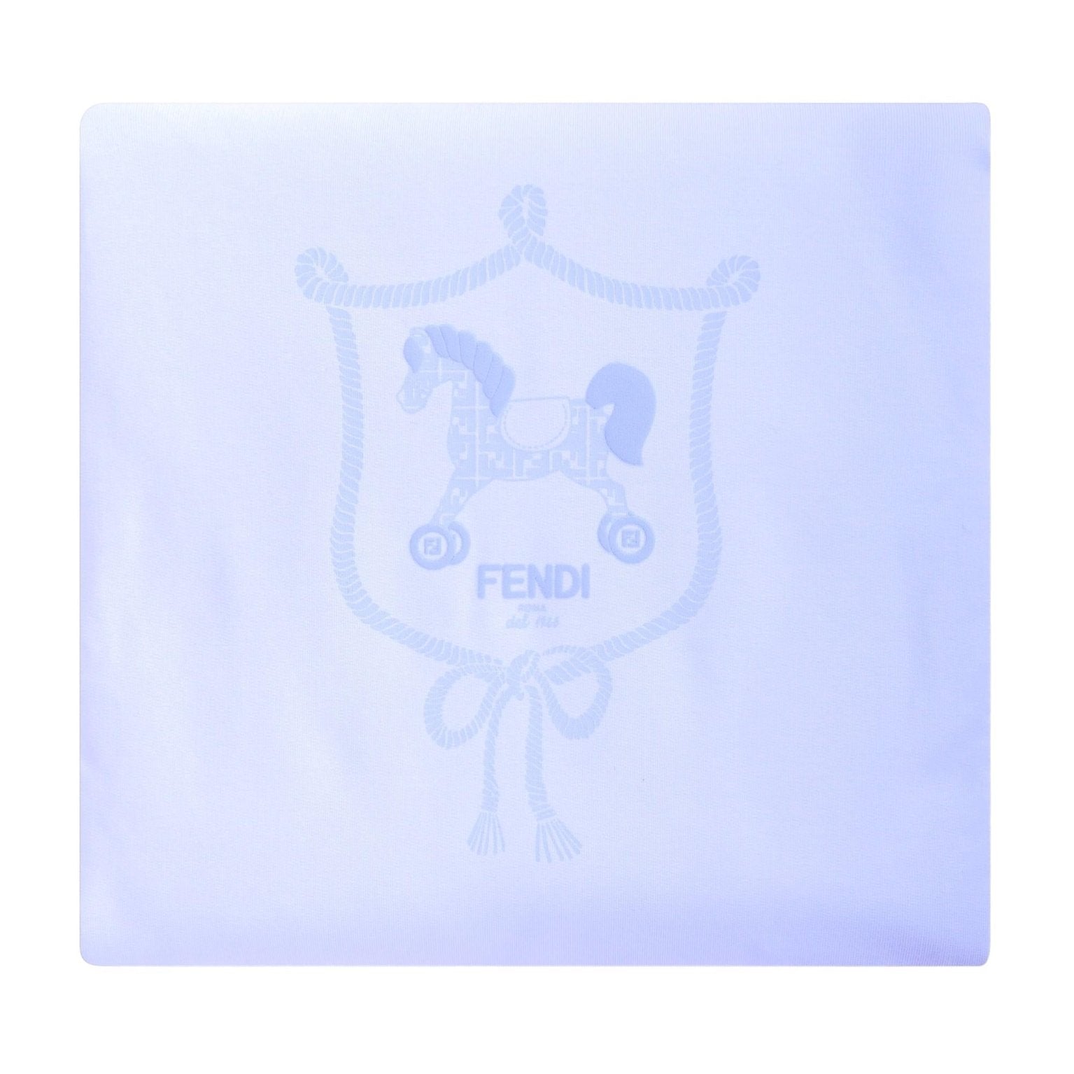Coperta per neonato Fendi Kids azzurra con stampa Cavallino Fendi - Rubino Kids