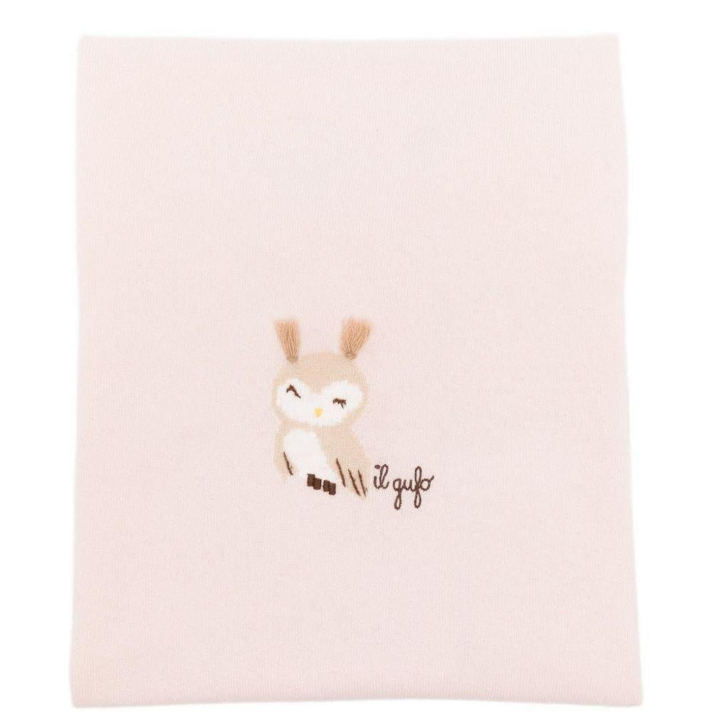 Copertina da culla per neonata Il Gufo rosa con ricamo Gufo - Rubino Kids