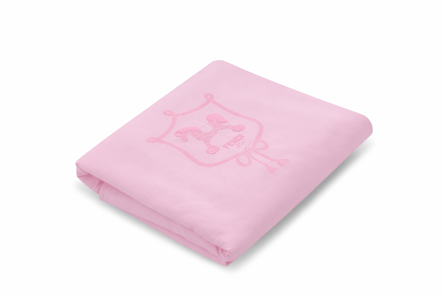 Copertina per neonata Fendi Kids rosa con stampa cavallino Fendi - Rubino Kids