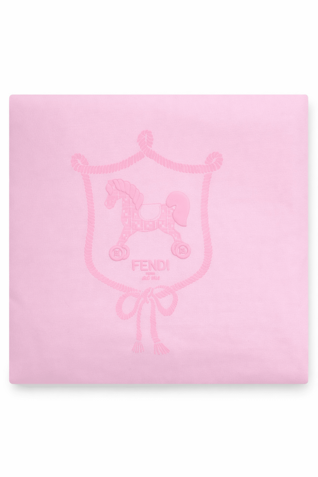 Copertina per neonata Fendi Kids rosa con stampa cavallino Fendi - Rubino Kids