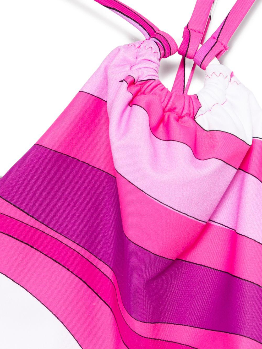 Costume da bagno per bambina Emilio Pucci Junior rosa a fantasia - Rubino Kids