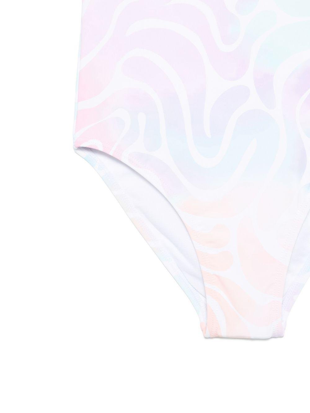 Costume da bagno per bambina Stella McCartney Kids multicolore con logo all - over - Rubino Kids