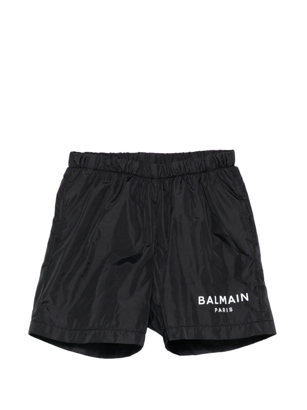 Costume da bagno per bambino Balmain Kids nero con logo sul davanti - Rubino Kids