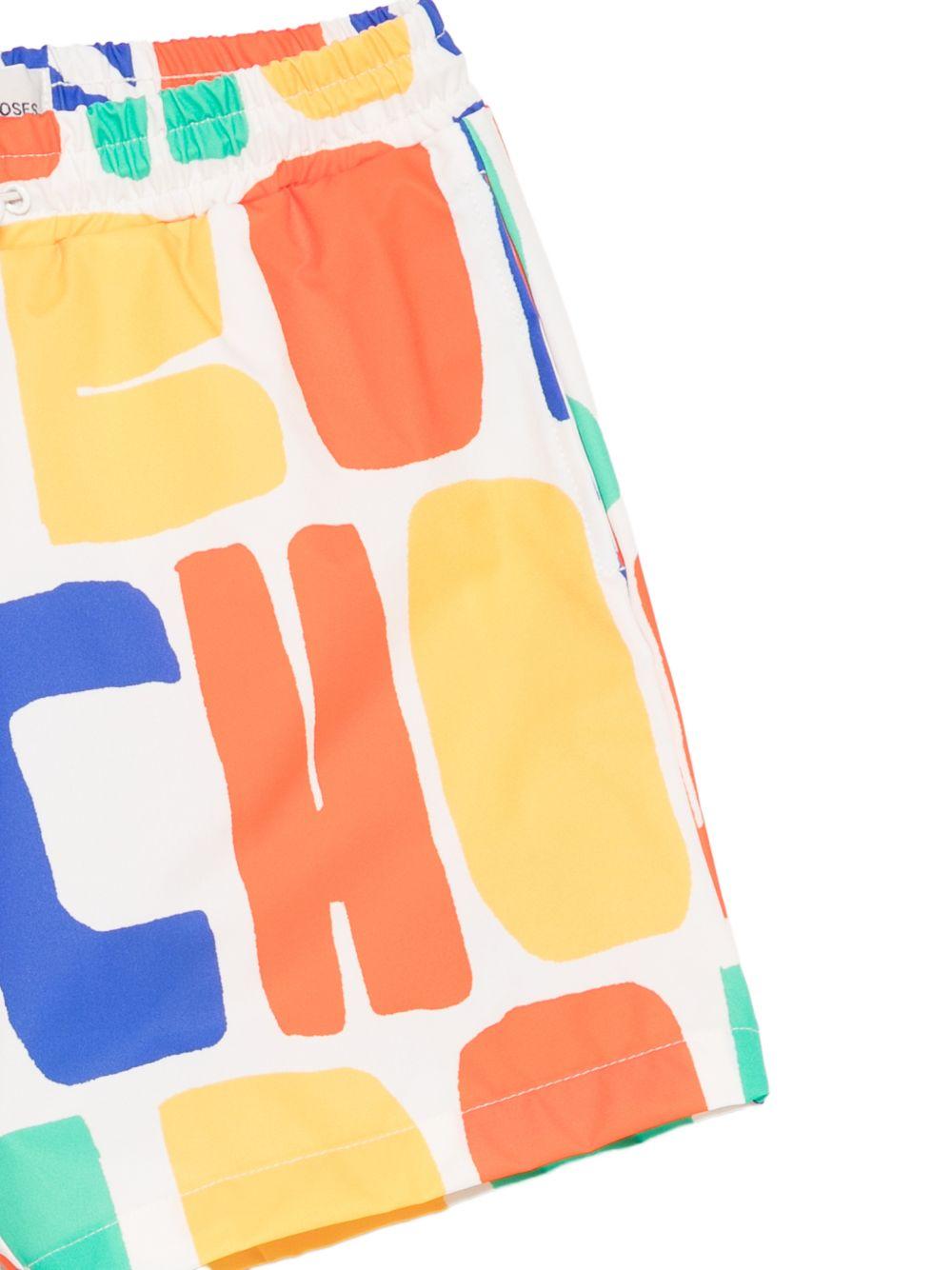 Costume da bagno per bambino Bobo Choses bianco con stampa logo all - over - Rubino Kids