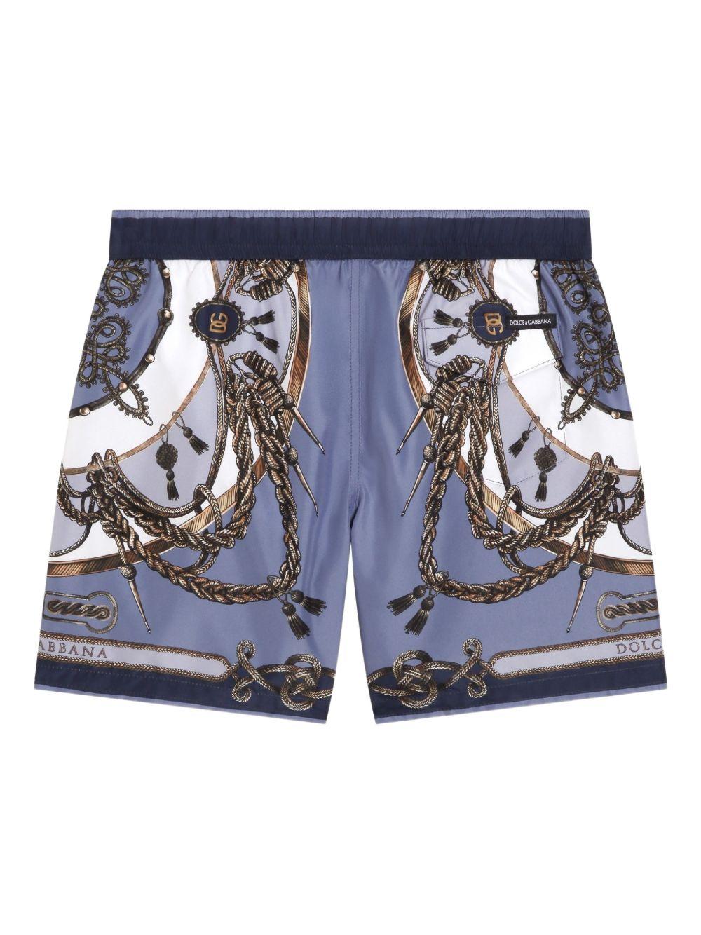 Costume da bagno per bambino Dolce & Gabbana Kids blu con stampa - Rubino Kids