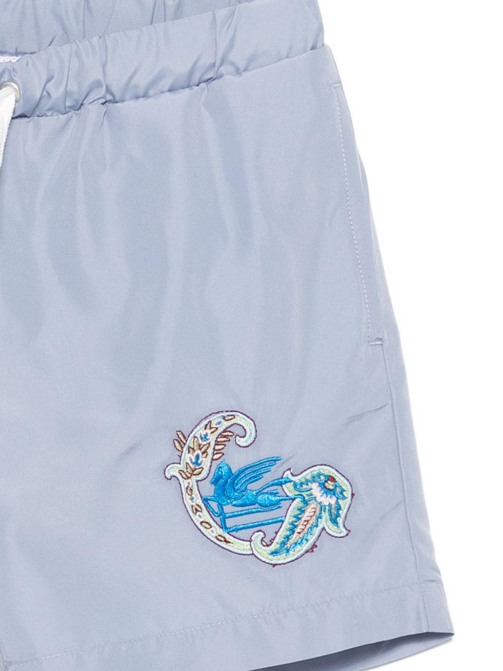 Costume da bagno per bambino Etro Kids azzurro con ricamo Pegaso - Rubino Kids