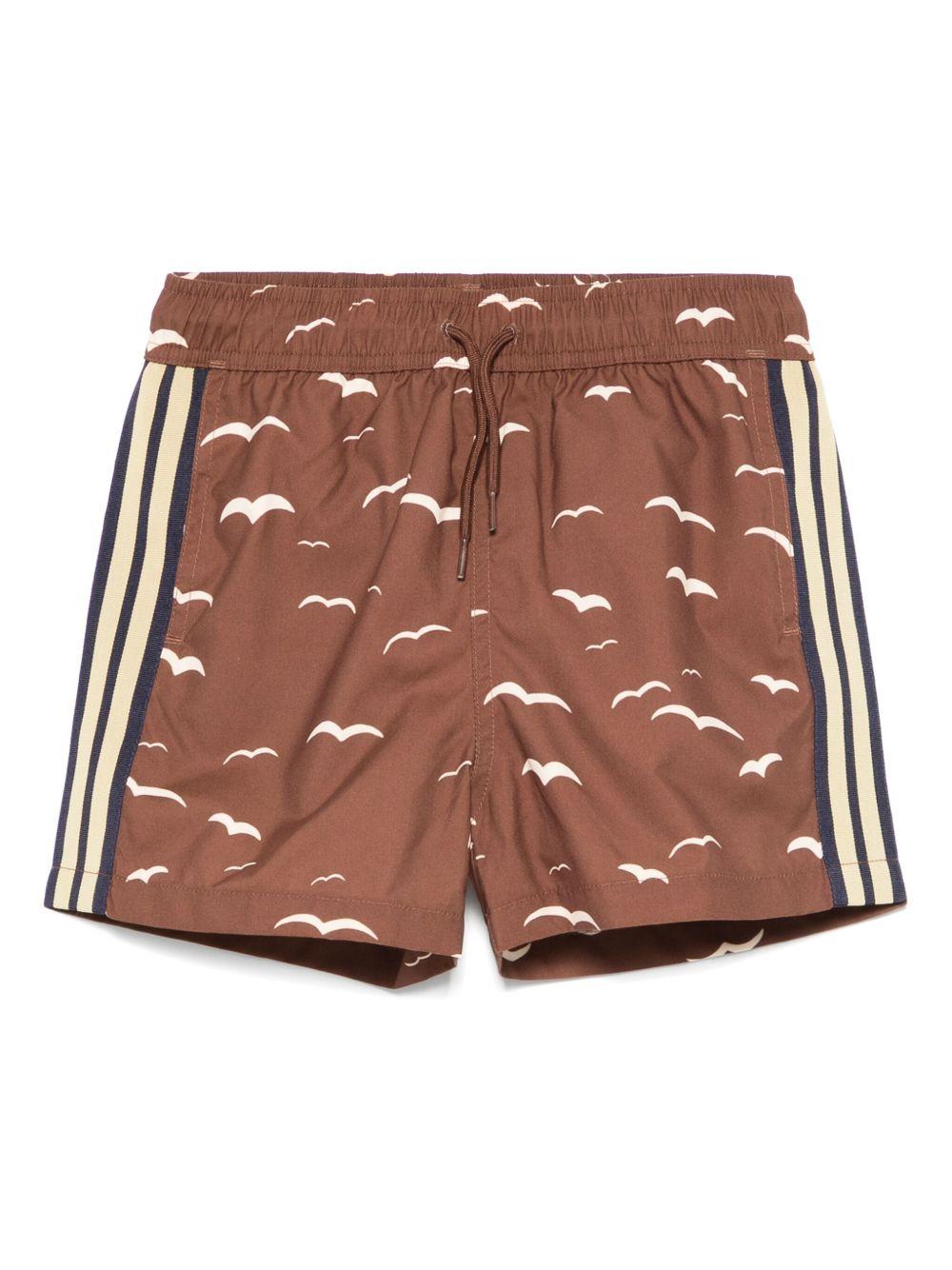 Costume da bagno per bambino Mini Rodini marrone con stampa grafica - Rubino Kids