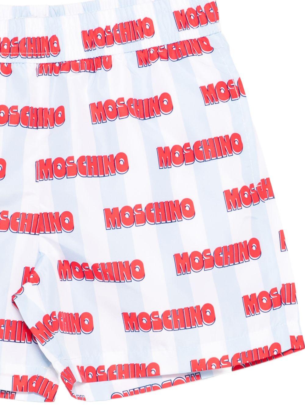Costume da bagno per bambino Moschino Kids multicolore con stampa logo all - over - Rubino Kids