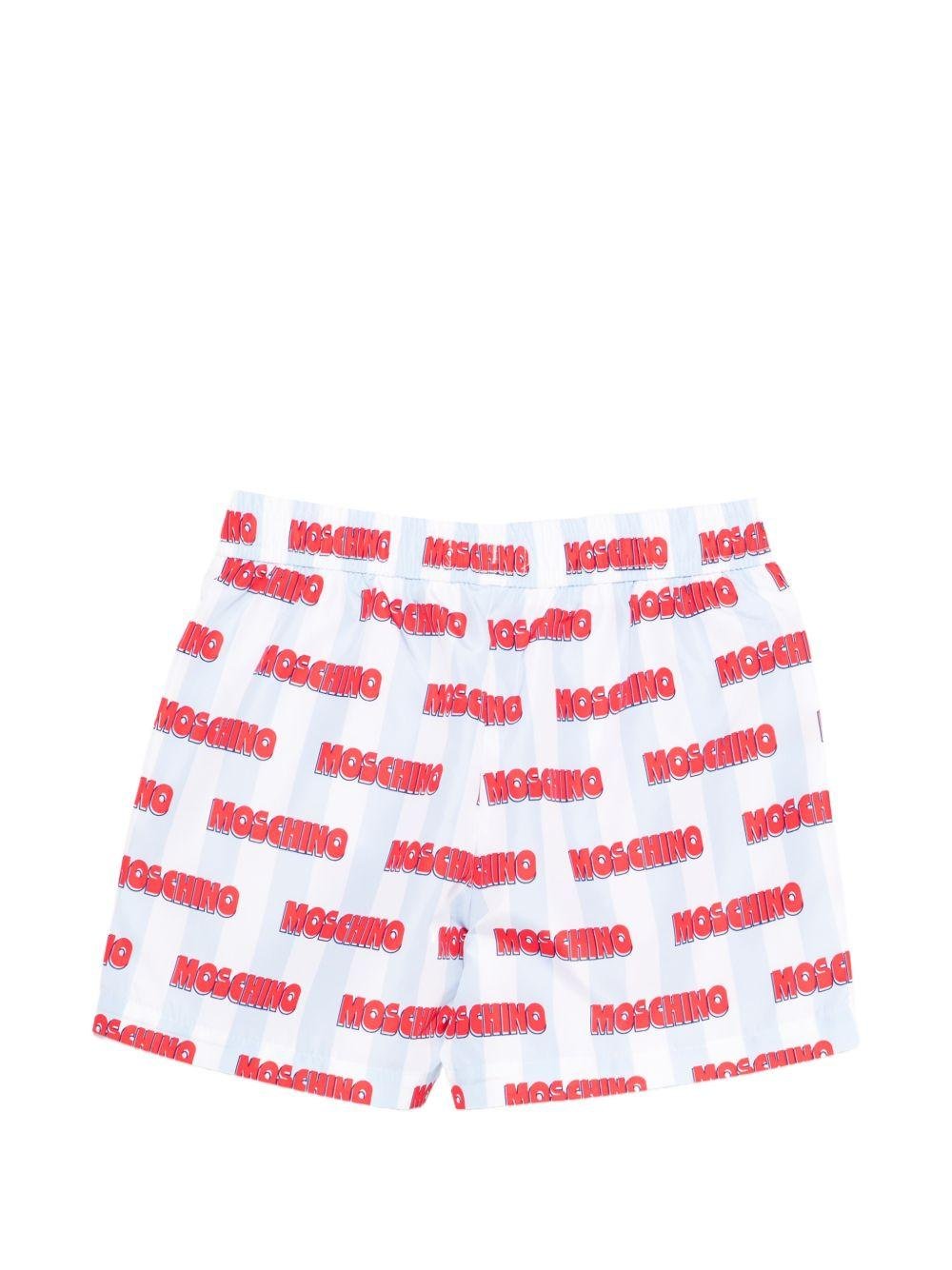 Costume da bagno per bambino Moschino Kids multicolore con stampa logo all - over - Rubino Kids