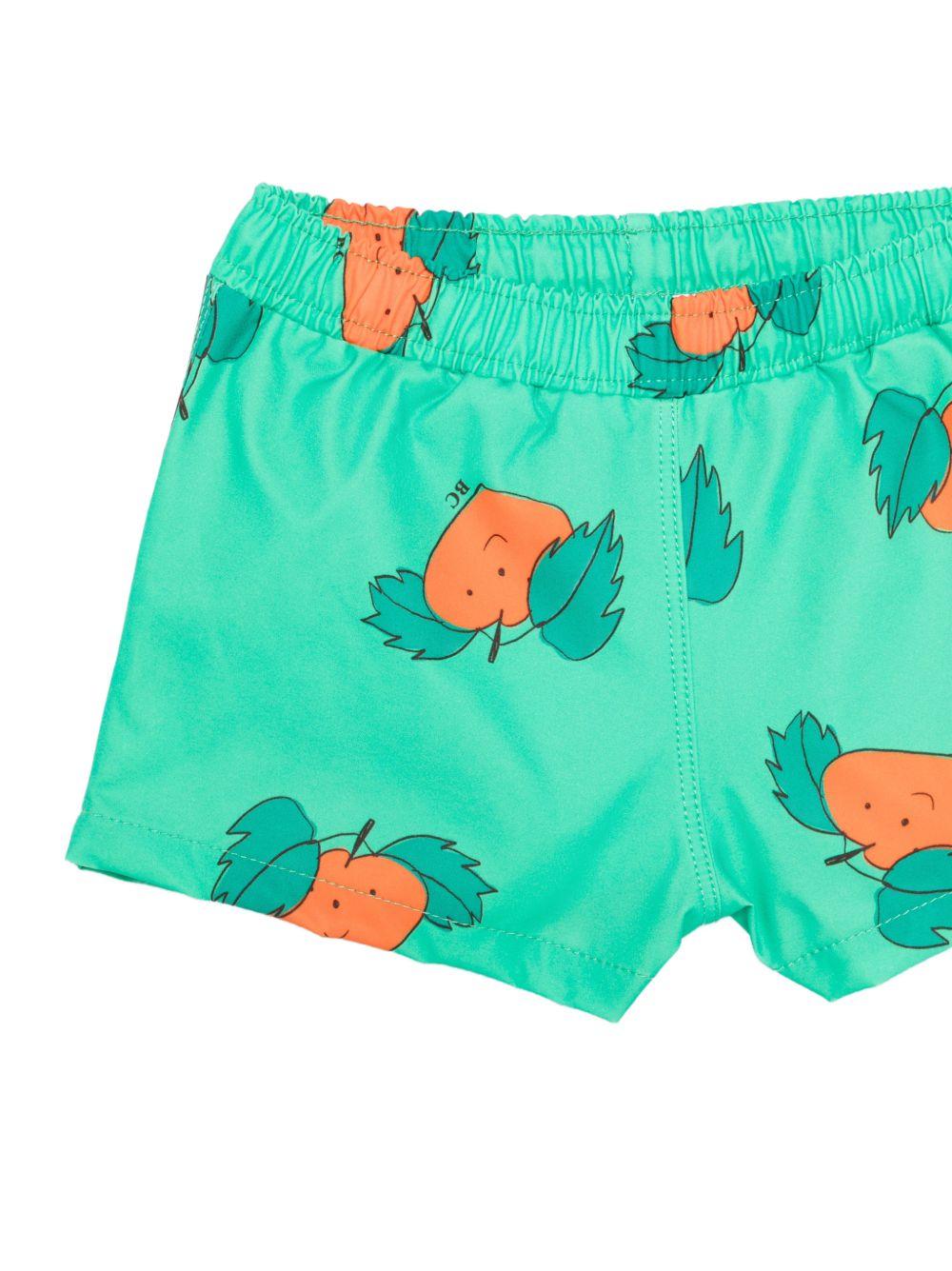 Costume da bagno per neonato Bobo Choses verde con stampa grafica all - over - Rubino Kids